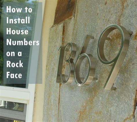 metal house numbers to attach to stone|installing house numbers on rocks.